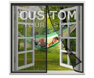 Custom Size Magnetic Window Screen - Tailored to Your Exact Window Frame Dimensions - DIY No-Drill Installation, Self-Sealing Mesh for Patio, Sliding & French Windows - Keep Bugs Out Naturally