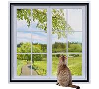Custom Size Mosquito Netting,Fly Screen for Window,Self-Adhesive Cat Protection Window Net Mesh,Durable Frames Fiberglass Mesh,Semi-Transparent