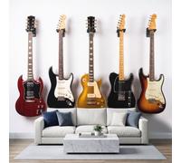 Custom Size Photo Wall Mural Electric Guitar W200 x H140 cm | Premium Non-Woven Mural Wallpaper, Music Themed Wall Art 3D Wallpaper Decoration for Living Room Bedroom Office TV Backdrop