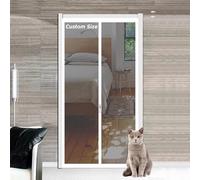 Custom Size Screen Door for Living Room Kitchen Bedroom, Self-Adhesive Pet Protection Screen Mesh, Anti Mosquito Insect Fly Screen Netting with Double-Side Zipper (W*H:85 * 195cm)