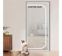 Custom Size Self Adhesive Cat Dog Screen Door, Balcony Bedroom Net with Zipper, Anti Bugs Fly Screen Door Nets for Kitchen Patio, Dog Cat Scratch Proof Screen (W*H:90 * 220cm)