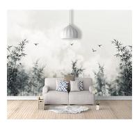 Custom Size Self-adhesive Wallpaper 3D Photo Oriental bamboo black and white bird landscape 100x70cm Livingroom Tv Background for Wall Office Bedroom Dining Room Photos