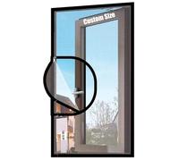 Custom Size Self-Adhesive Window Screens,Fiberglass Fly Screen Insect Mosquito Window Mesh with Zipper,Cat Kitty Pet Anti-Escape Safety Window Netting