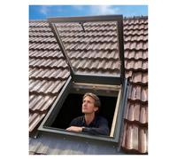 Custom Size Skylight Roof Window, Security Roof Hatch Cover, Aluminum Alloy Frame & Double Layer Tempered Glass, Flush Mount Attic Viewing Venting Door (18x22 inch)