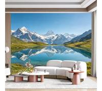 Custom Size Wall Mural Alpine Lake Mountain Landscape Reflection Sky Nature Scenery SelfAdhesive Wall Fabric Removable for Home Office Decor