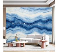 Custom Size Wall Mural Blue Agate Marble Swirl Glitter Watercolor Texture SelfAdhesive Wall Fabric Removable for Home Office Decor