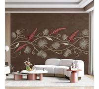 Custom Size Wall Mural Botanical Floral Vine Swirl Abstract Embossed Art Nouveau SelfAdhesive Wall Fabric Removable for Home Office Decor