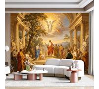 Custom Size Wall Mural Classical Architecture Divine Gathering European Neoclassical Oil Painting SelfAdhesive Wall Fabric Removable for Home Office Decor