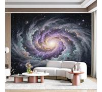 Custom Size Wall Mural Cosmic Nebula Swirl Spiral Galaxy Space Stars Watercolor Effect SelfAdhesive Wall Fabric Removable for Home Office Decor