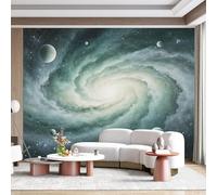 Custom Size Wall Mural Cosmic Swirl Galaxy Space Nebula Planets Stars 3D Effect SelfAdhesive Wall Fabric Removable for Home Office Decor
