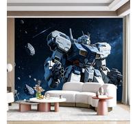 Custom Size Wall Mural Futuristic Mecha Robot Space Battle SciFi Galaxy Landscape Digital Art SelfAdhesive Wall Fabric Removable for Home Office Decor