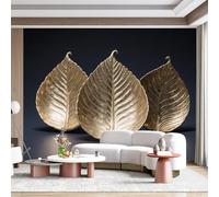 Custom Size Wall Mural Golden Leaf Texture Nature Botanical Inspired Elegant Design SelfAdhesive Wall Fabric Removable for Home Office Decor