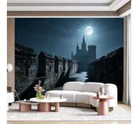 Custom Size Wall Mural Gothic Castle Moonlight Night Landscape Realistic Art SelfAdhesive Wall Fabric Removable for Home Office Decor