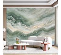 Custom Size Wall Mural Green Agate Swirl Marble Luxury Gold Glitter Textured Abstract SelfAdhesive Wall Fabric Removable for Home Office Decor