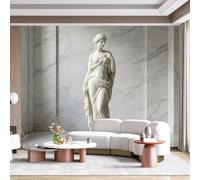 Custom Size Wall Mural Marble Hall Classical Sculpture European Neoclassical Art Deco Style SelfAdhesive Wall Fabric Removable for Home Office Decor