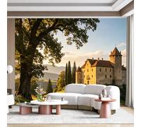 Custom Size Wall Mural Medieval Castle Sunset Countryside Landscape European Classic Style SelfAdhesive Wall Fabric Removable for Home Office Decor