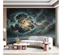 Custom Size Wall Mural Nebula Cosmic Swirl Starry Sky Abstract Galaxy Swirling Clouds Watercolor Painting SelfAdhesive Wall Fabric Removable for Home Office Decor