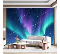 Custom Size Wall Mural Northern Lights Starry Sky Frozen Ocean Landscape Modern SelfAdhesive Wall Fabric Removable for Home Office Decor
