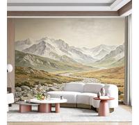 Custom Size Wall Mural Rocky Mountain Valley Stream Landscape Realistic Oil Painting SelfAdhesive Wall Fabric Removable for Home Office Decor