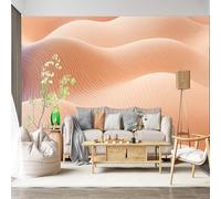 Custom Size Wall Mural Self-Adhesive Removable Fabric Organic Dune Waves Flowing Sands Textured Landscape Large Wall Sticker Decor for Living Room