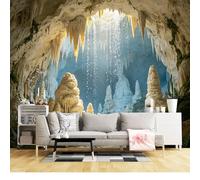 Custom Size Wall Mural SelfAdhesive Removable Fabric Crystal Cave Stalactite Landscape Fantasy Light Natural Wonder Large Wall Sticker Decor for Living Room