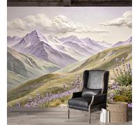 Custom Size Wall Mural SelfAdhesive Removable Fabric Lavender Mountain Landscape Pastoral Nature Oil Painting Large Wall Sticker Decor for Living Room