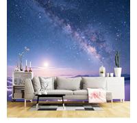 Custom Size Wall Mural SelfAdhesive Removable Fabric Starry Sky Milky Way Above Clouds Dreamy Night Landscape Large Wall Sticker Decor for Living Room