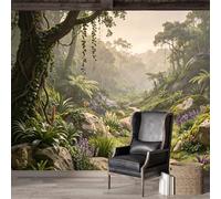 Custom Size Wall Mural SelfAdhesive Removable Fabric Tropical Forest Jungle Path Botanical Landscape Large Wall Sticker Decor for Living Room