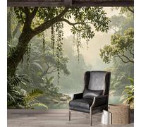 Custom Size Wall Mural SelfAdhesive Removable Fabric Tropical Jungle River Landscape Botanical Nature Large Wall Sticker Decor for Living Room