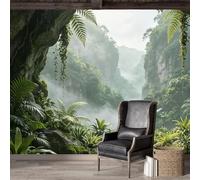 Custom Size Wall Mural SelfAdhesive Removable Fabric Tropical Jungle Waterfall Misty Forest Landscape Large Wall Sticker Decor for Living Room