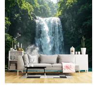 Custom Size Wall Mural SelfAdhesive Removable Fabric Tropical Waterfall Forest Landscape Nature Scenery Large Wall Sticker Decor for Living Room