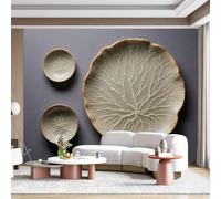 Custom Size Wall Mural Textured Organic Leaf Vein Pattern Abstract Nature Inspired Contemporary Ceramic Art Style SelfAdhesive Wall Fabric Removable for Home Office Decor