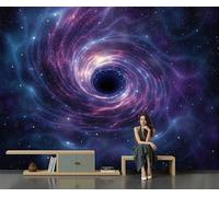Custom Size Wall Murals 150 X 105 Cm, Cosmic Black Hole Non-Woven Wall Mural Poster, Science Fiction and Future Themes Large Photo Wallpaper for Living Room Bedroom Kitchen Office
