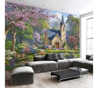 Custom Size Wall Murals 250 X 175 Cm, Dream Garden Landscape Non-Woven Wall Mural Poster, Realistic Oil Painting Style Large Photo Wallpaper for Living Room Bedroom Kitchen Office