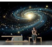 Custom Size Wall Murals 400 X 280 Cm, Mysterious Universe and Starry Sky Non-Woven Wall Mural Poster, Dream Galaxy Large Photo Wallpaper for Living Room Bedroom Kitchen Office