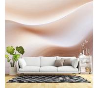 Custom Size Wall Murals,Abstract Beige Wave Texture Minimalist Fluid Lines Modern Art,SelfAdhesive Wall Fabric(NO PVC) Removable Large Wallpaper for Living Room