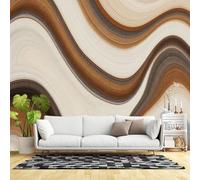 Custom Size Wall Murals,Abstract Brown Beige Fluid Wave Pattern Modern Artistic Texture,SelfAdhesive Wall Fabric(NO PVC) Removable Large Wallpaper for Living Room