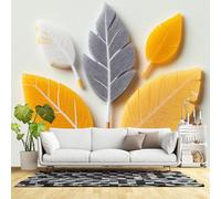 Custom Size Wall Murals,Abstract Feather Leaf Pattern Modern Decor Art,SelfAdhesive Wall Fabric(NO PVC) Removable Large Wallpaper for Living Room,Bedroom