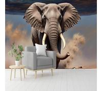 Custom Size Wall Murals， African Elephant， Wildlife Animal， Desert Landscape， Artistic Design， SelfAdhesive Removable Peel and Stick Wallpaper， for Living Room，Bedroom，Shop，Office，Kids