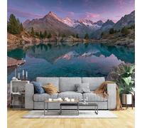 Custom Size Wall Murals Alpine Lake Reflection Wall Murals Mountain Nature Landscape Wallpaper HD Self-Adhesive Removable Wallpaper for Living Room