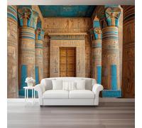 Custom Size Wall Murals, Ancient Egypt Temples Traditions Architecture Large Photo Wallpaper for Living Room Bedroom Kitchen Office - Brown Non-Woven Wall Mural 300 x 210 cm (W x H)