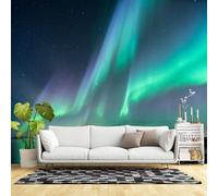 Custom Size Wall Murals, Aurora Borealis & Calm Water Reflection, Self-Adhesive Wall Fabric (NO PVC) Removable Large Photo Wallpaper for Living Room, Bedroom,Office
