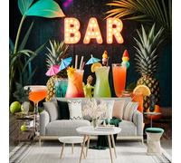 Custom Size Wall Murals,Cozy Winter Christmas Snowy Scene Snow-Capped Evergreens Gift Boxes White Deer Candlelit Golden Star,Self-Adhesive Wallpaper for Living Room,Bedroom,Office