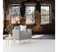 Custom Size Wall Murals, Dilapidated Historic Building Worn Wooden Planks Interior, Self-Adhesive Removable Wall Covering Fabric, Large Photo Wallpaper for Living Room Bedroom Kitchen Office Kids