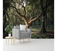 Custom Size Wall Murals, Forest Old Tree Weeping Willow Green Foliage, Self-Adhesive Removable Peel and Stick Wallpaper, for Living Room, Bedroom, Shop, Office, Kids