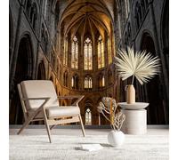 Custom Size Wall Murals Gothic Cathedral Interior Self-Adhesive Wall Fabric (NO PVC) Removable Wallpaper for Living Room Home Decor