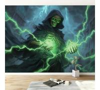 Custom Size Wall Murals Gothic Skull Mage W250 x H175 cm Removable Large Black Photo Wallpaper for Nursery Living Room Bedroom Playroom Office Backdrop Wall Decor Poster Picture