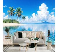 Custom Size Wall Murals,Magical Night Waterfall Turquoise Purple Cascades Illuminated Platforms Fairy Lights,Living Room Bedroom Office Removable Self-Adhesive Photo Wallpaper