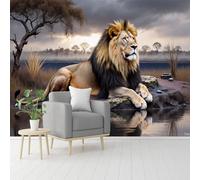 Custom Size Wall Murals, Majestic Lion Wildlife Scenery African, Self-Adhesive Removable Peel and Stick Wallpaper, for Living Room, Bedroom, Shop, Office, Kids