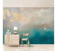 Custom Size Wall Murals，Modern Abstract Oil Painting Blue Sea，Removable Peel and Stick Self-Adhesive Wall Murals Large Photo Wallpaper